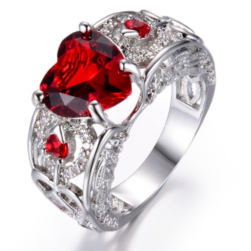 Cocktail Sweetheart Red Ring